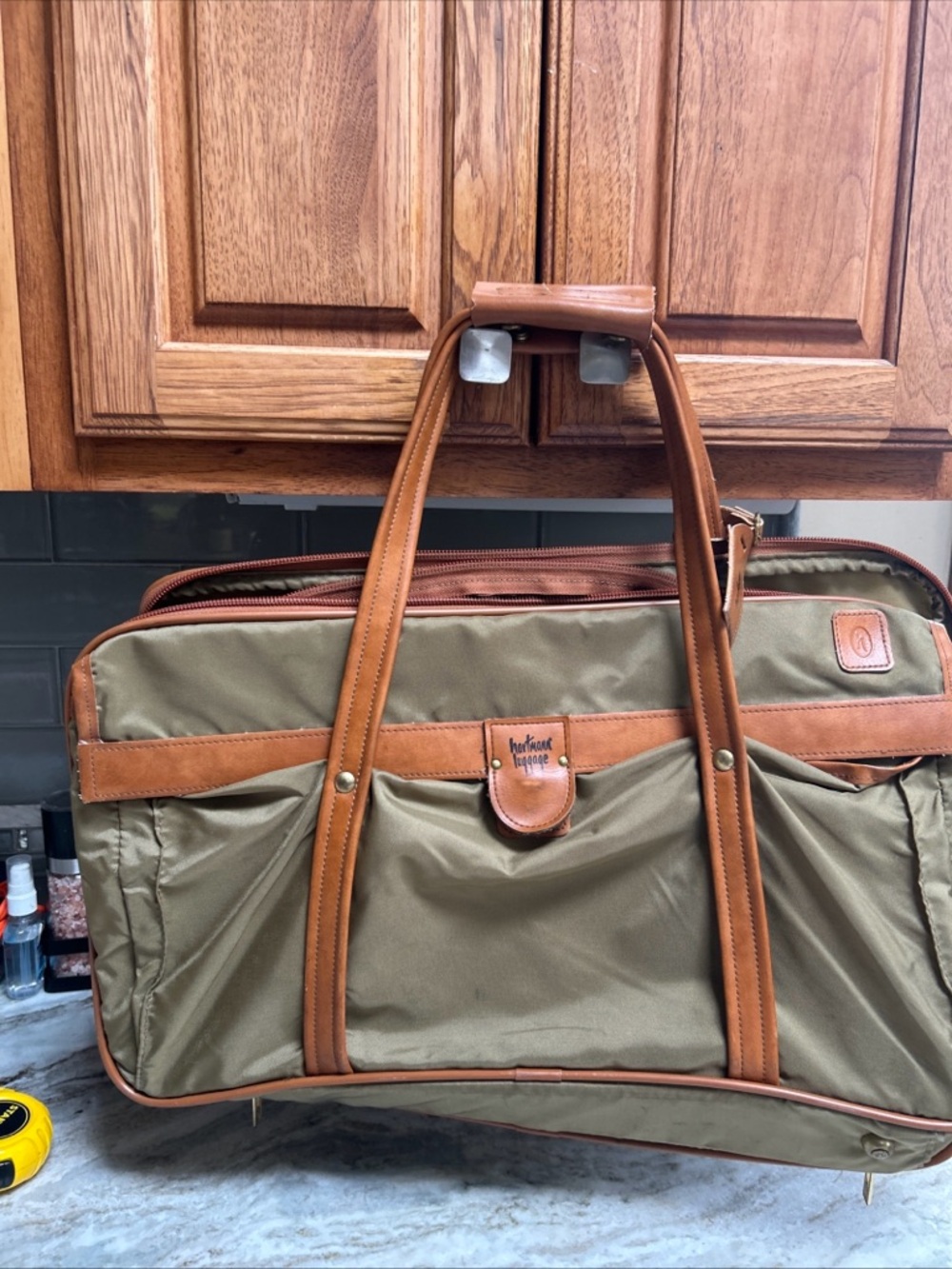 Vtg HARTMANN Nylon Leather Weekender Bag Luggage Carry On Light Weight 21 retro